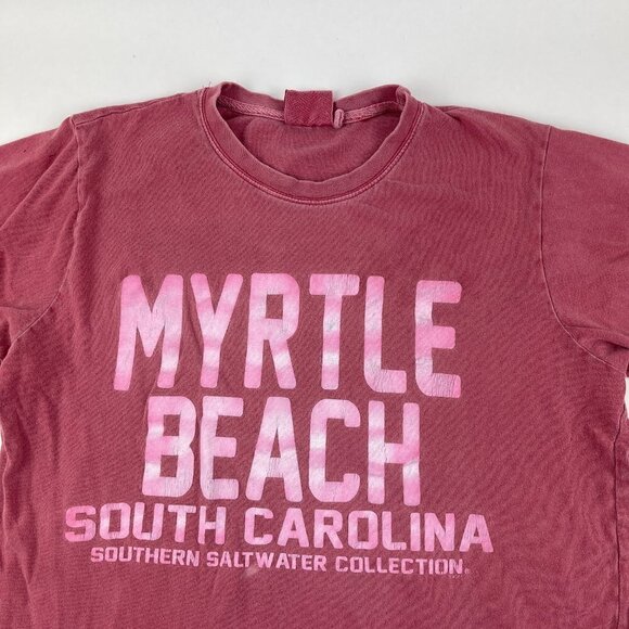US Vintage Tshirt Mens Small Red Myrtle Beach South Carolina Short Sleeve - Picture 3 of 8